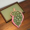 Pink Green Begonia Leaf - Hanging Hand Towel
