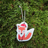 Holiday Fox Pop up Sponge Replacing Plastic Ornaments as Christmas tree decor for a more sustainable holiday.