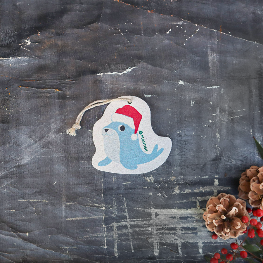 Close up photo of the limited edition holiday whale up sponge.