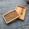 Upgrade your bathroom to a minimalist and eco-friendly style with our dual-layer natural bamboo soap dish. It's vegan, eco-friendly, and plastic-free, perfect for storing your favorite bar soap.