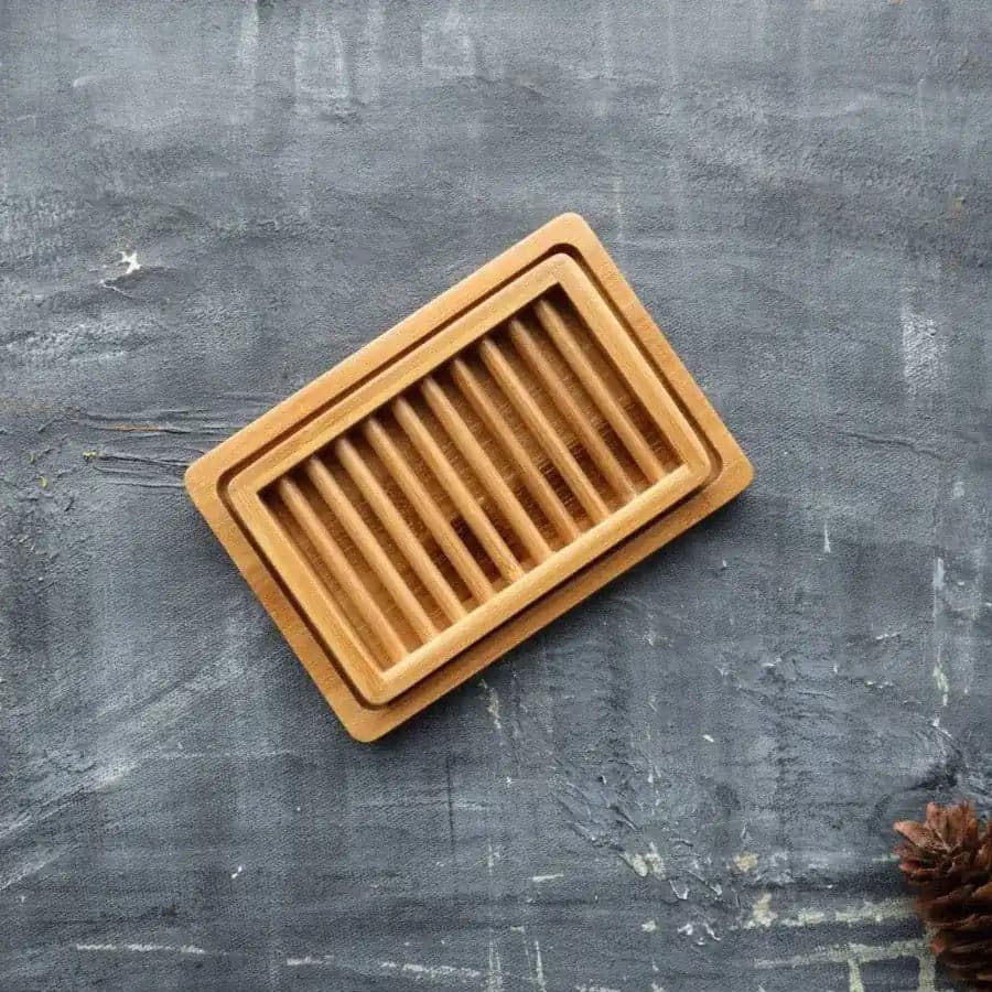 Decorate your bathroom with style using our decorative dual layer bamboo soap holder dish.