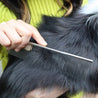 Its slender design easily reaches down to the skin to remove loose fur, dirt and tangles.