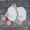8 Reusable cotton rounds for gentle makeup removal with two wooden wall hook for easy storage