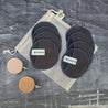 8 Reusable cotton rounds with 2 wooden wall hook for storage.