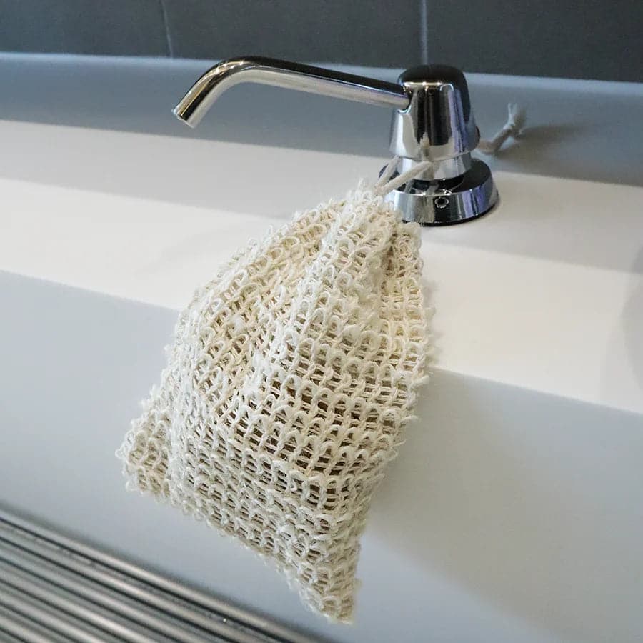 The eco soap bag is made from eco-friendly materials, such as natural fibers or recycled materials, reducing waste and promoting environmental consciousness. It features a convenient drawstring or loop for easy hanging on a sink or hook.