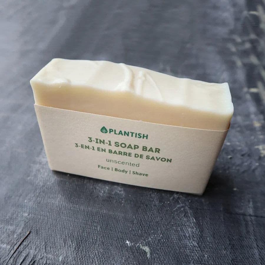 plastic free unscented shaving soap bar for face and body 