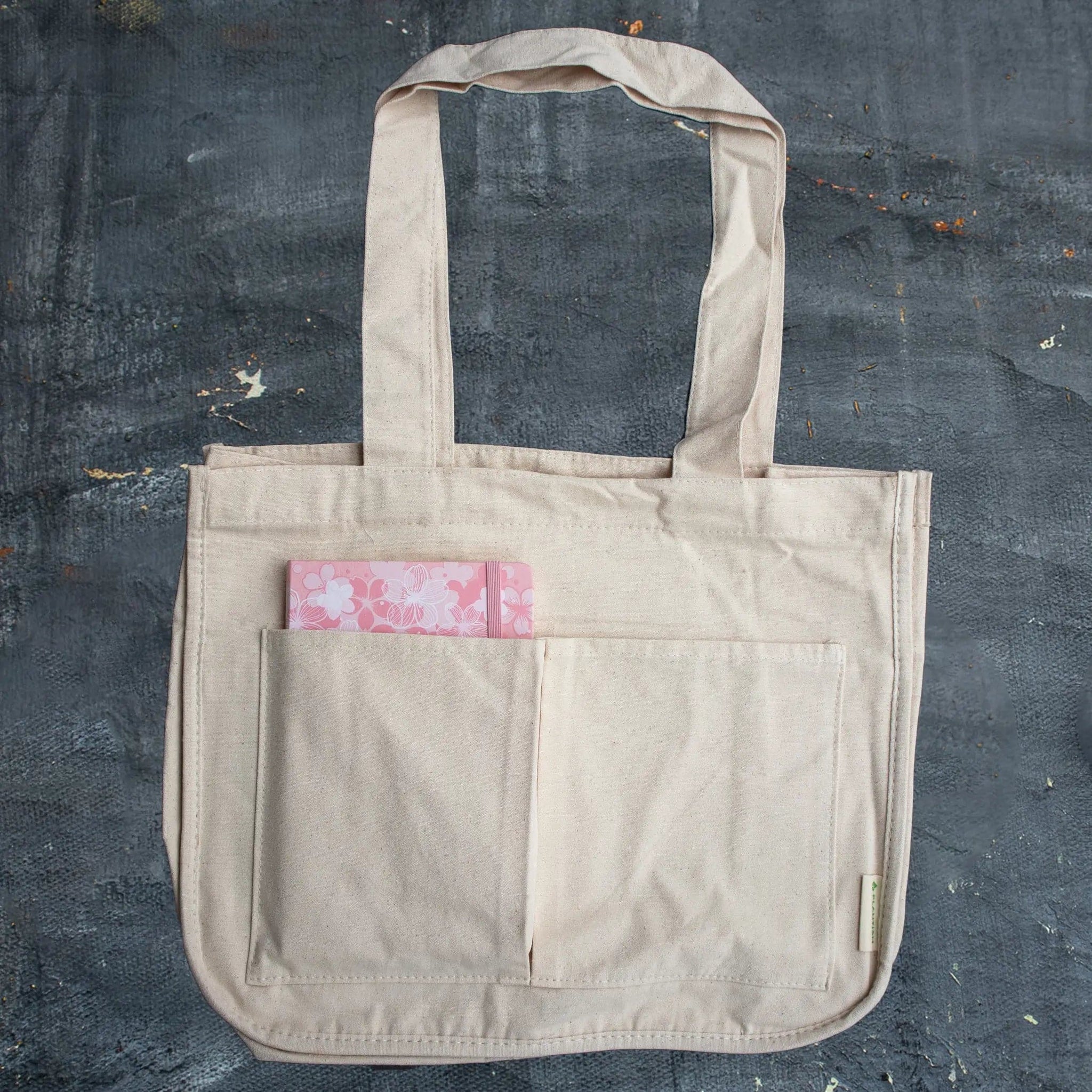Multi pocket canvas tote sale