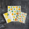 Orange dry mat, orange reusable dishcloth and Swedish tea towel. Plastic free and eco friendly.