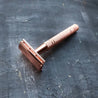 plastic free reusable razor for clean shave in rose gold.