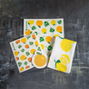 Eco friendly reusable dish cloths, Swedish tea towel and kitchen cleaning orange pop up sponge.