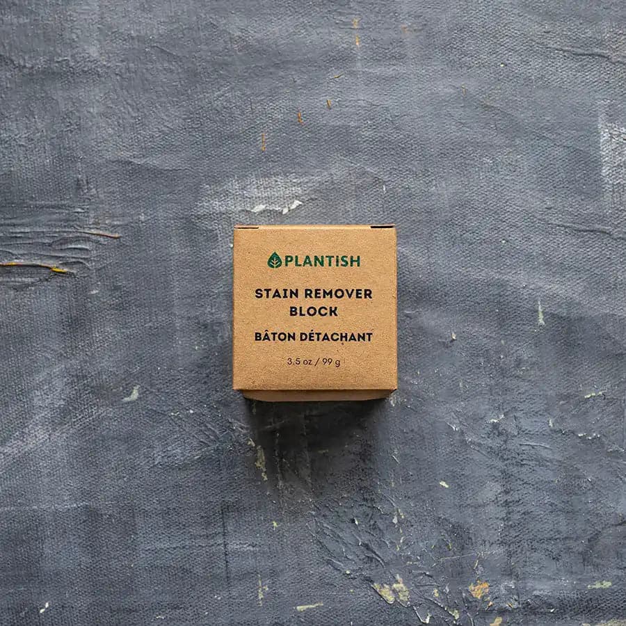 Stain remover block in paper packaging box.