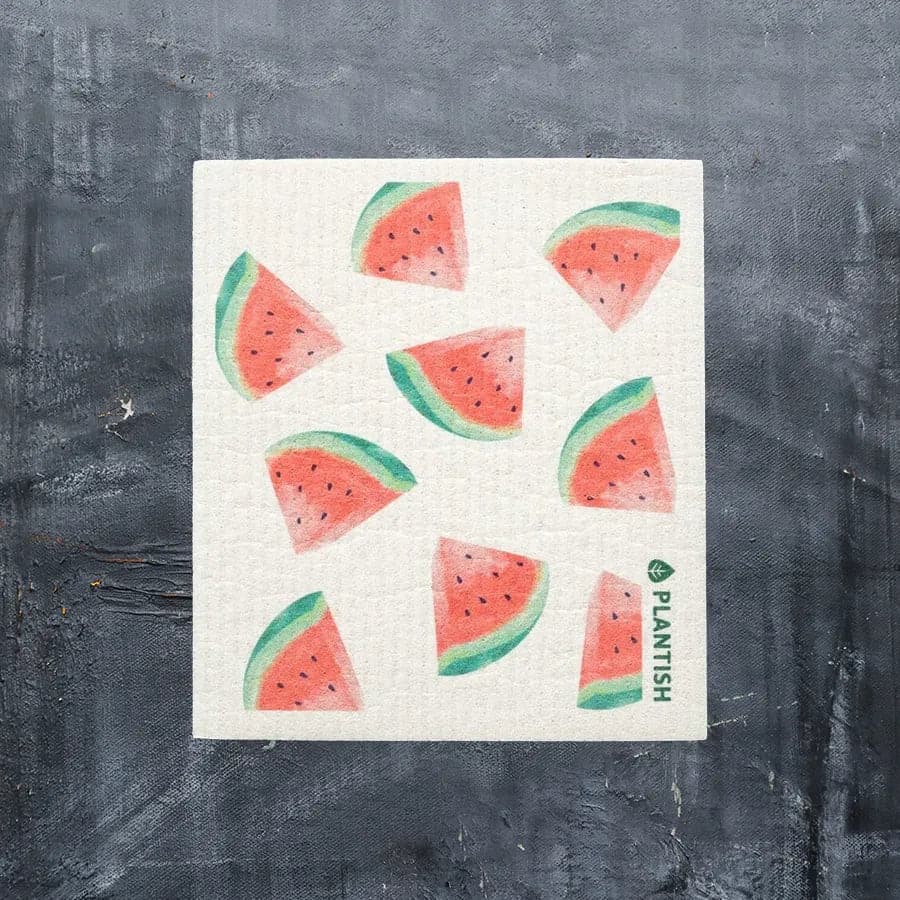Watermelon reusable Swedish dishcloth.